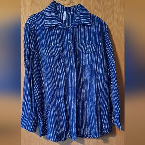 Blue Sky Navy and White Striped Shirt